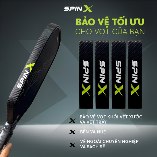 Viền Bảo Vệ Vợt Pickleball SpinX Chính Hãng - Không Tăng Trọng Lượng - Chất Carbon Fiber - Chống Va Đập Mạnh